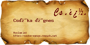 Csóka Ágnes névjegykártya