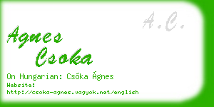 agnes csoka business card