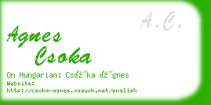 agnes csoka business card